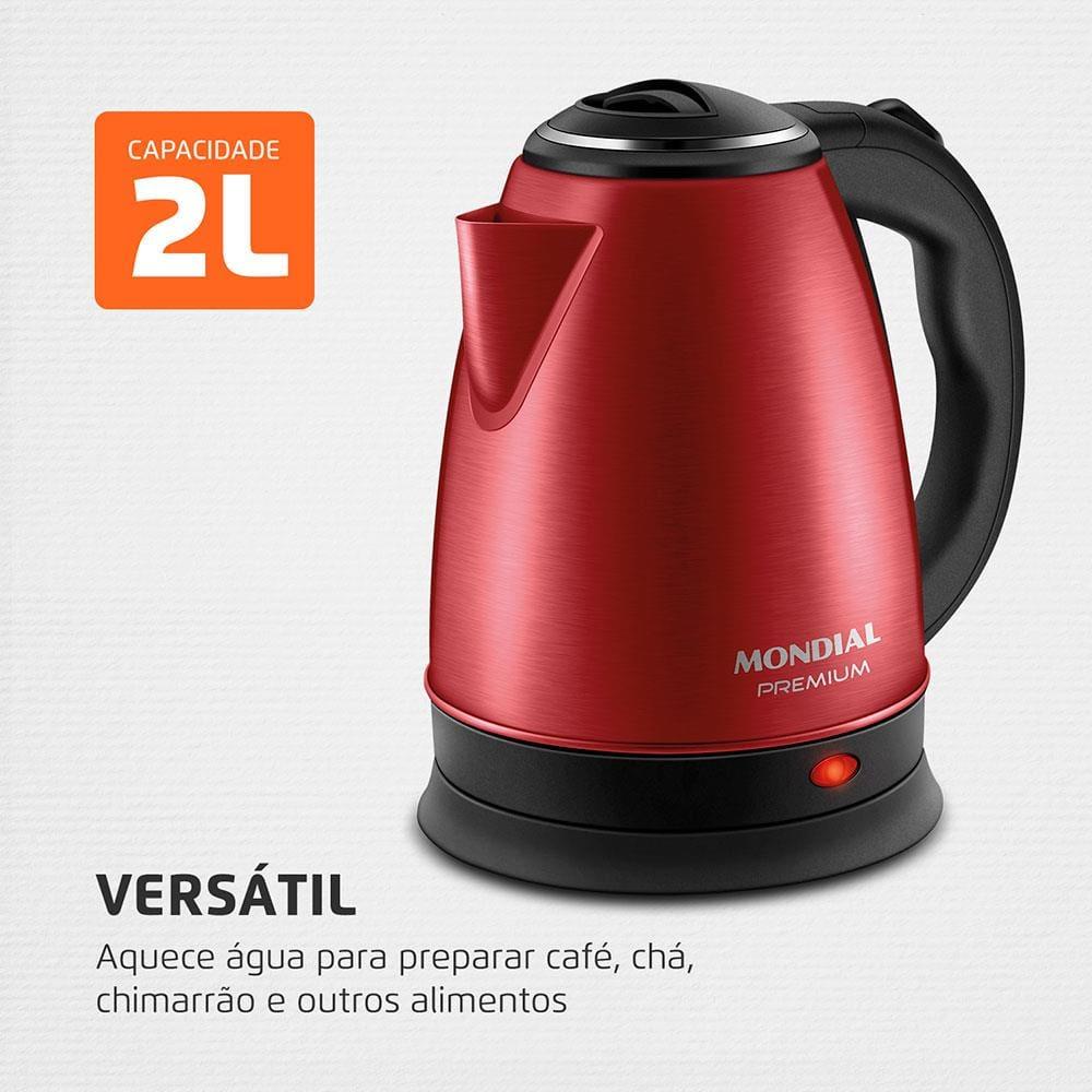 Chaleira Elétrica Mondial CE-06-R 2 Litros 1200W - Vermelha - 2