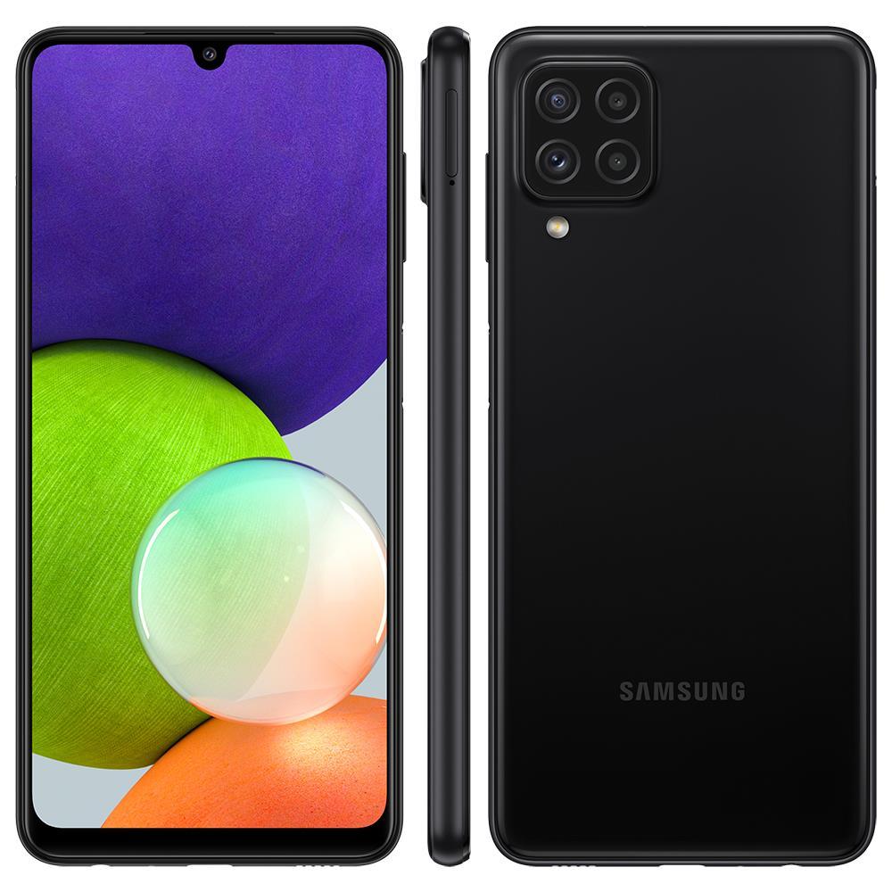 Smartphone Samsung Galaxy A22 Preto 128GB, 4GB RAM, Câmera Quádrupla Traseira, Tela Infinita de 6.4", Bateria de 5000mAh, Dual Chip e Octa Core - 1