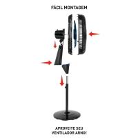 Ventilador de Coluna Arno Xtreme Force Breeze VB52 50 cm com 3 velocidades e 6 Pás – Preto - 6