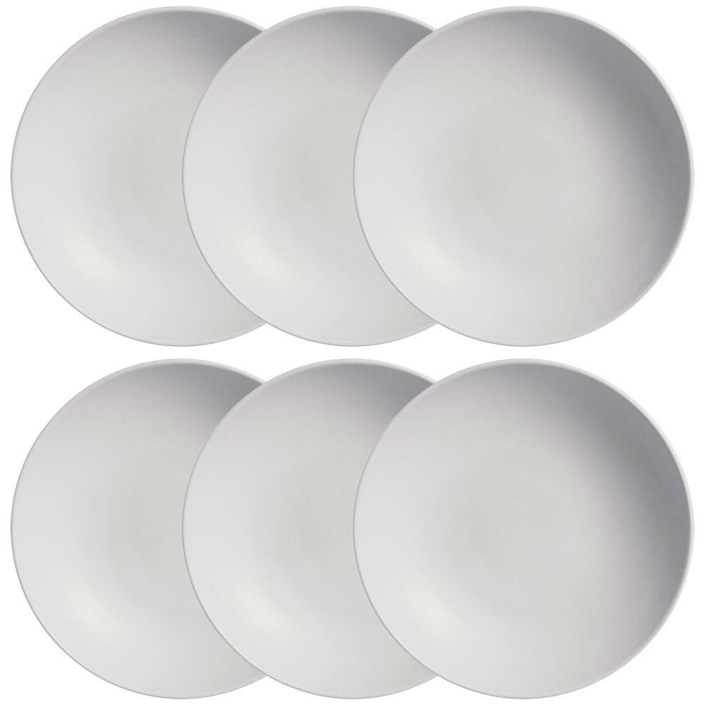 Conjunto com 6 Pratos Fundos Porto Brasil Coup Vit em Stoneware 20,3 cm – Cinza - 1