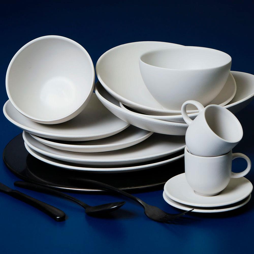 Conjunto com 6 Pratos Fundos Porto Brasil Coup Vit em Stoneware 20,3 cm – Cinza - 4