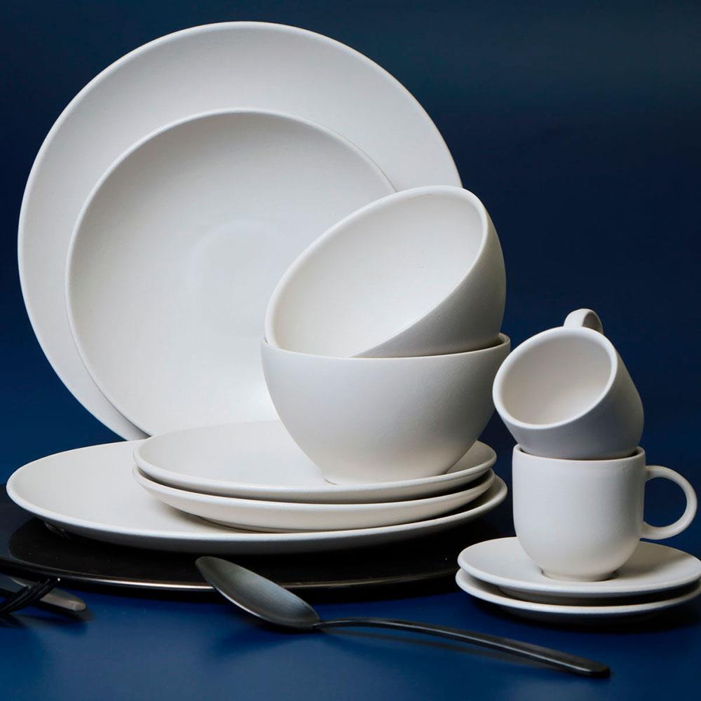 Conjunto com 6 Pratos Fundos Porto Brasil Coup Vit em Stoneware 20,3 cm – Cinza - 8