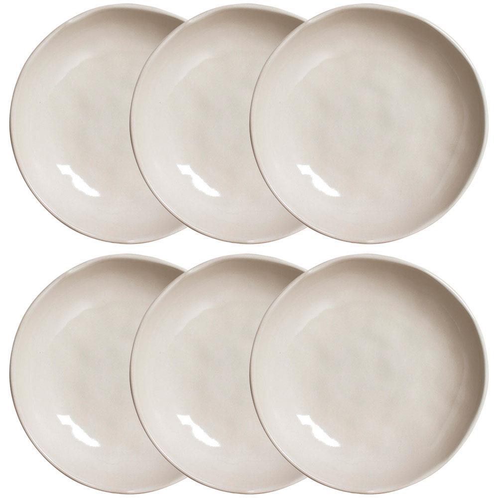 Conjunto com 6 Pratos Fundos Porto Brasil Clay em Bio Stoneware 22,5cm – Areia - 1