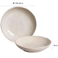 Conjunto com 6 Pratos Fundos Porto Brasil Clay em Bio Stoneware 22,5cm – Areia - 3