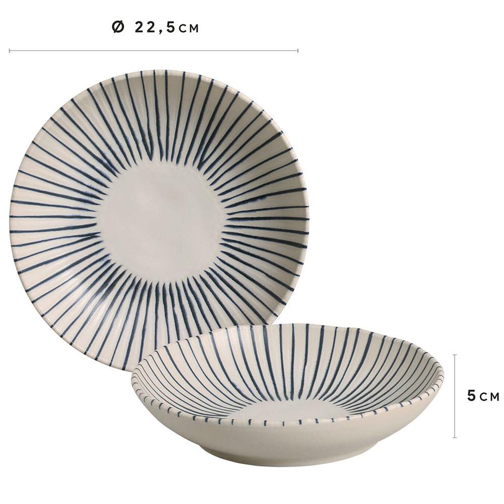 Conjunto com 6 Pratos Fundos Porto Brasil Bio Elemento em Stoneware 22,5 cm – Cinza - 3