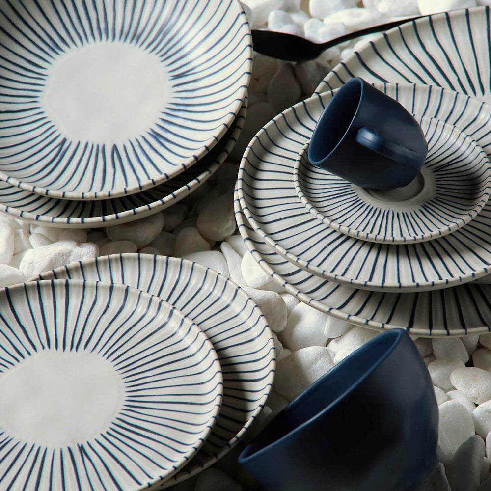 Conjunto com 6 Pratos Fundos Porto Brasil Bio Elemento em Stoneware 22,5 cm – Cinza - 5