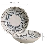 Conjunto com 6 Pratos Fundos Porto Brasil Bio Elemento em Stoneware 22,5 cm – Cinza - 3