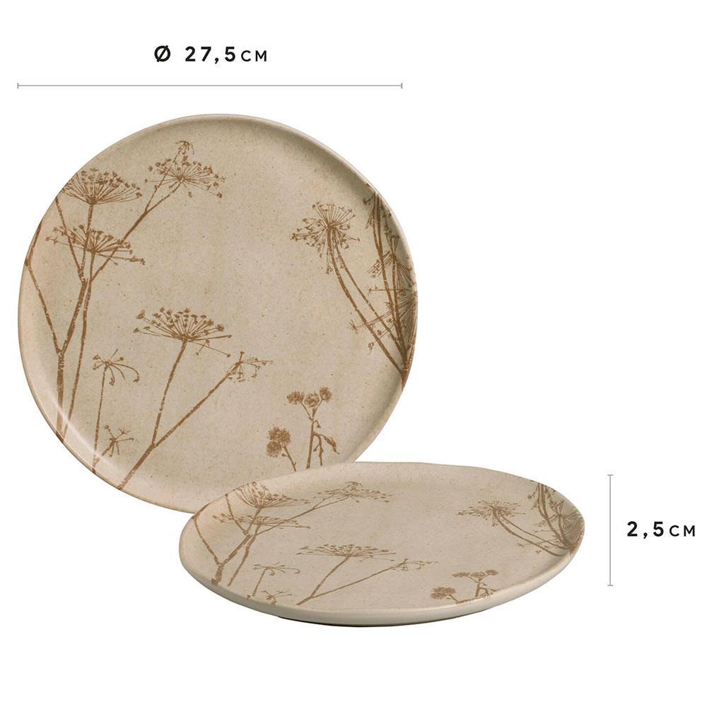 Conjunto com 6 Pratos Rasos Porto Brasil Bio Cyperus em Stoneware 27,5 cm – Cinza - 3