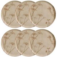 Conjunto com 6 Pratos Rasos Porto Brasil Bio Cyperus em Stoneware 27,5 cm – Cinza - 1