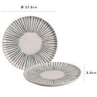 Conjunto com 6 Pratos Rasos Porto Brasil Bio Elemento em Stoneware 27,5 cm – Cinza - 3
