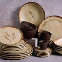 Conjunto com 6 Pratos Rasos Porto Brasil Bio Nativa em Stoneware 27,5 cm – Cinza