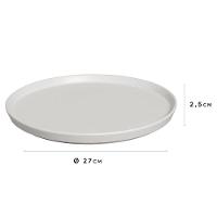 Conjunto com 6 Pratos Rasos Porto Brasil Neo Vit em Stoneware 27 cm – Cinza - 3