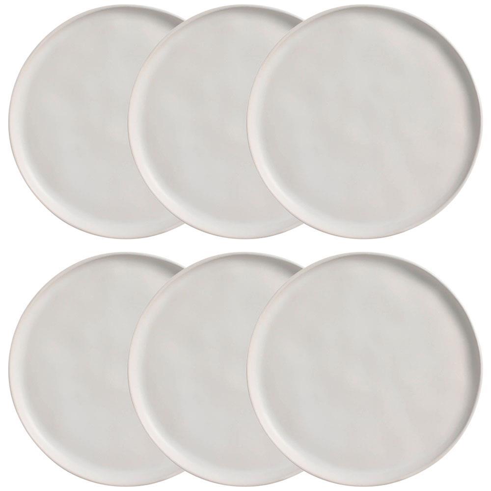 Conjunto com 6 Pratos Rasos Porto Brasil Bio Vit em Stoneware 27,5 cm – Cinza - 1
