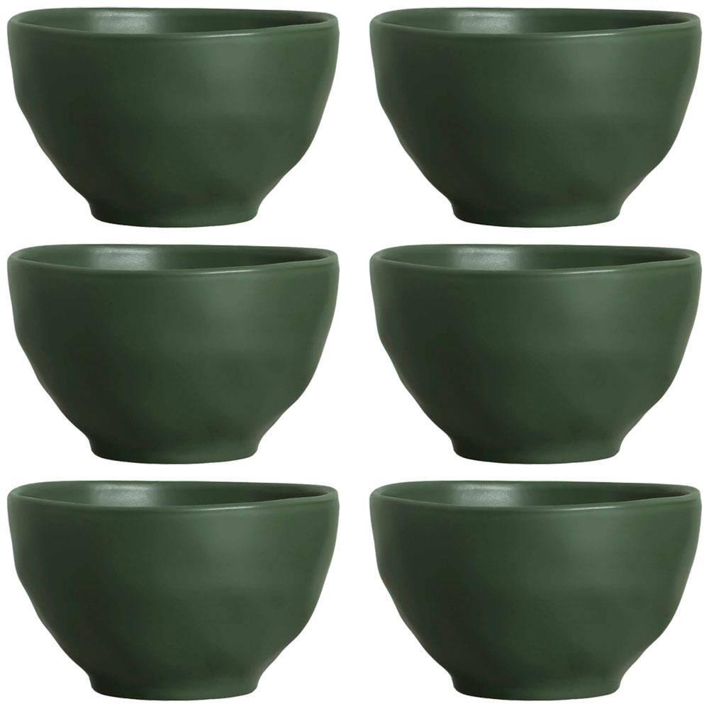 Conjunto de Bowls Porto Brasil Orgânico Leaf em Stoneware Verde 558 ml - 6 Peças - 1