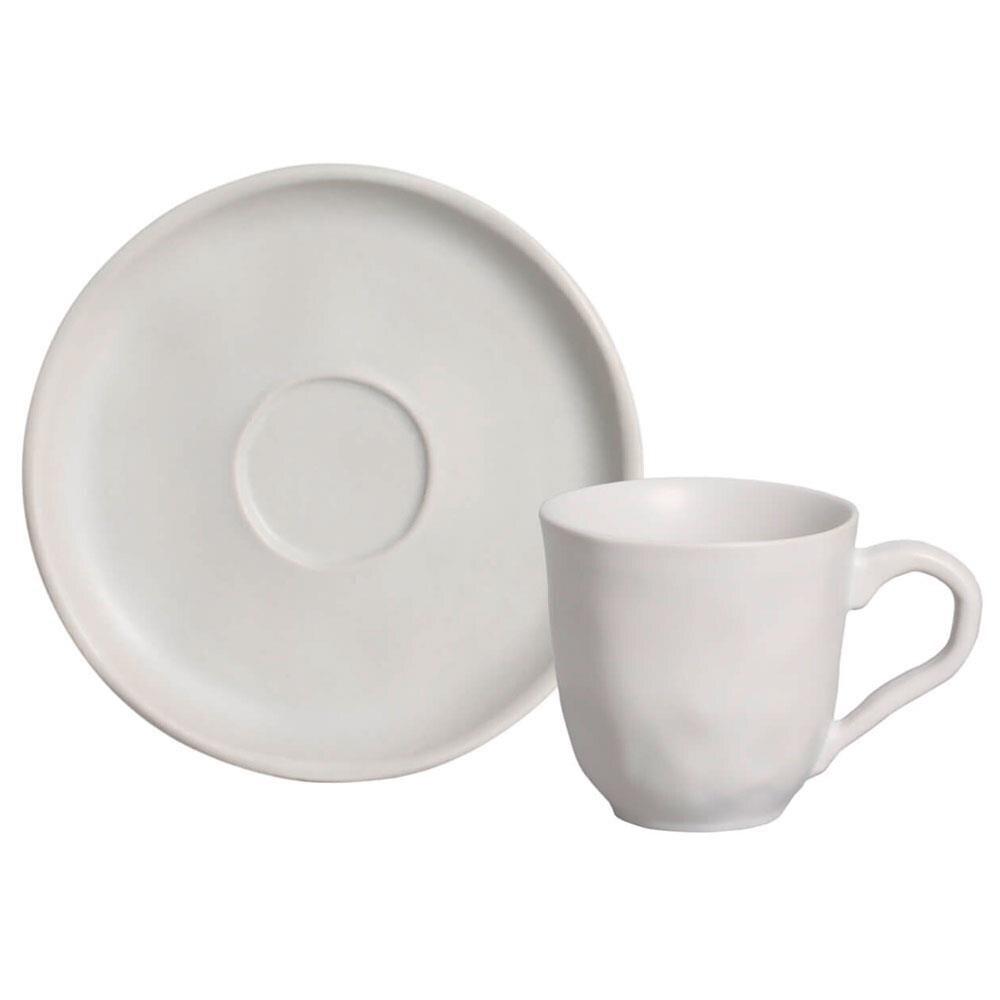 Conjunto com 6 Xícaras e Pires para Café Porto Brasil Bio Vit em Stoneware Cinza - 120 ml - 2