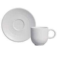 Conjunto com 6 Xícaras e Pires para Café Porto Brasil Coup Vit em Stoneware Cinza - 97 ml - 2