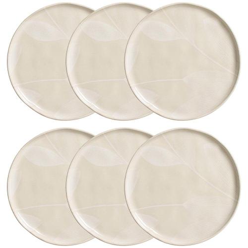 Conjunto com 6 Pratos de Sobremesa Porto Brasil Bio Açucena em Stoneware 21,5cm – Cinza