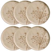 Conjunto com 6 Pratos de Sobremesa Porto Brasil Bio Cyperus em Stoneware 21,5cm – Cinza - 1