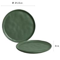 Conjunto com 6 Pratos de Sobremesa Porto Brasil Bio Leaf em Stoneware 21,5cm – Verde - 3