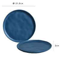 Conjunto com 6 Pratos de Sobremesa Porto Brasil Bio Boreal em Stoneware 21,5cm – Azul - 3