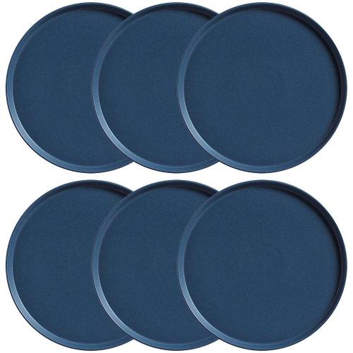 Conjunto com 6 Pratos de Sobremesa Porto Brasil Neo Boreal em Stoneware 21,5cm – Azul