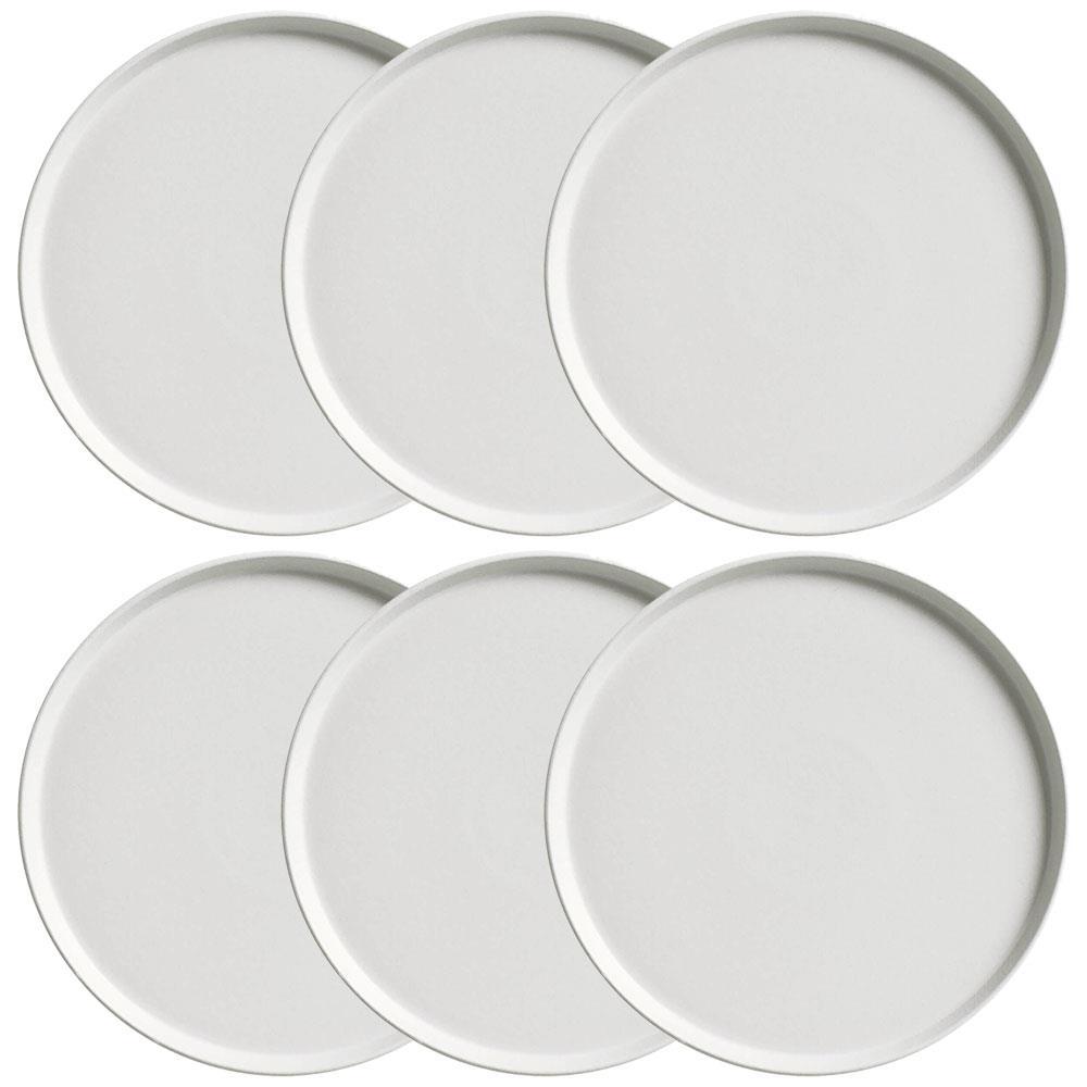 Conjunto com 6 Pratos de Sobremesa Porto Brasil Neo Vit em Stoneware 21,5cm – Cinza - 1