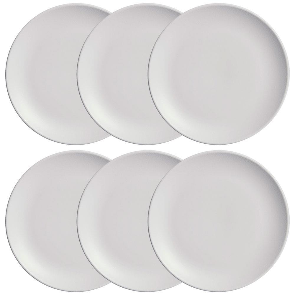 Conjunto com 6 Pratos de Sobremesa Porto Brasil Coup Vit em Stoneware 19,4cm – Cinza - 1