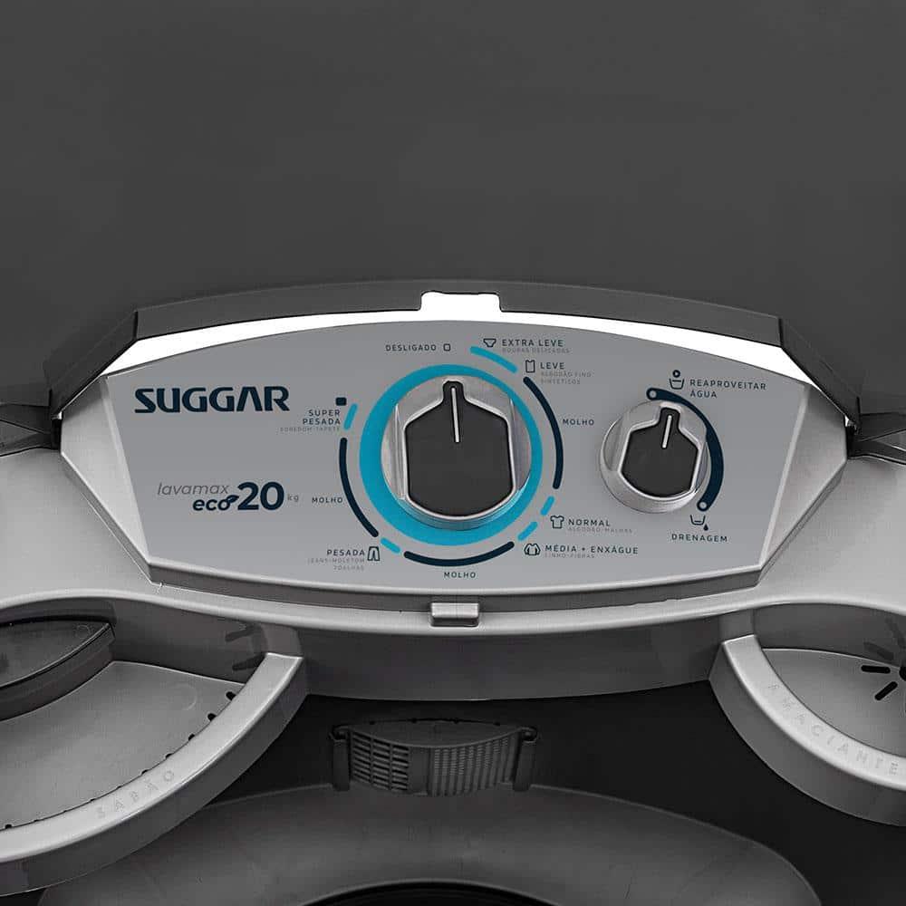 Tanquinho de Roupas 20kg Suggar Lavamax Eco LE2001/2002PR com 6 Programas de Lavagem – Prata - 4