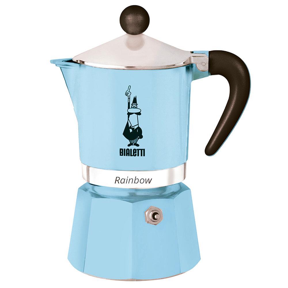 Cafeteira Italiana Bialetti Rainbow em Alumínio 3 Xícaras – Azul Clara - 1
