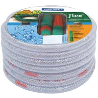 Mangueira Tramontina Flex de 1/2" para Jardim com Engates Rápidos e Esguicho - 15m - Gelo - 1