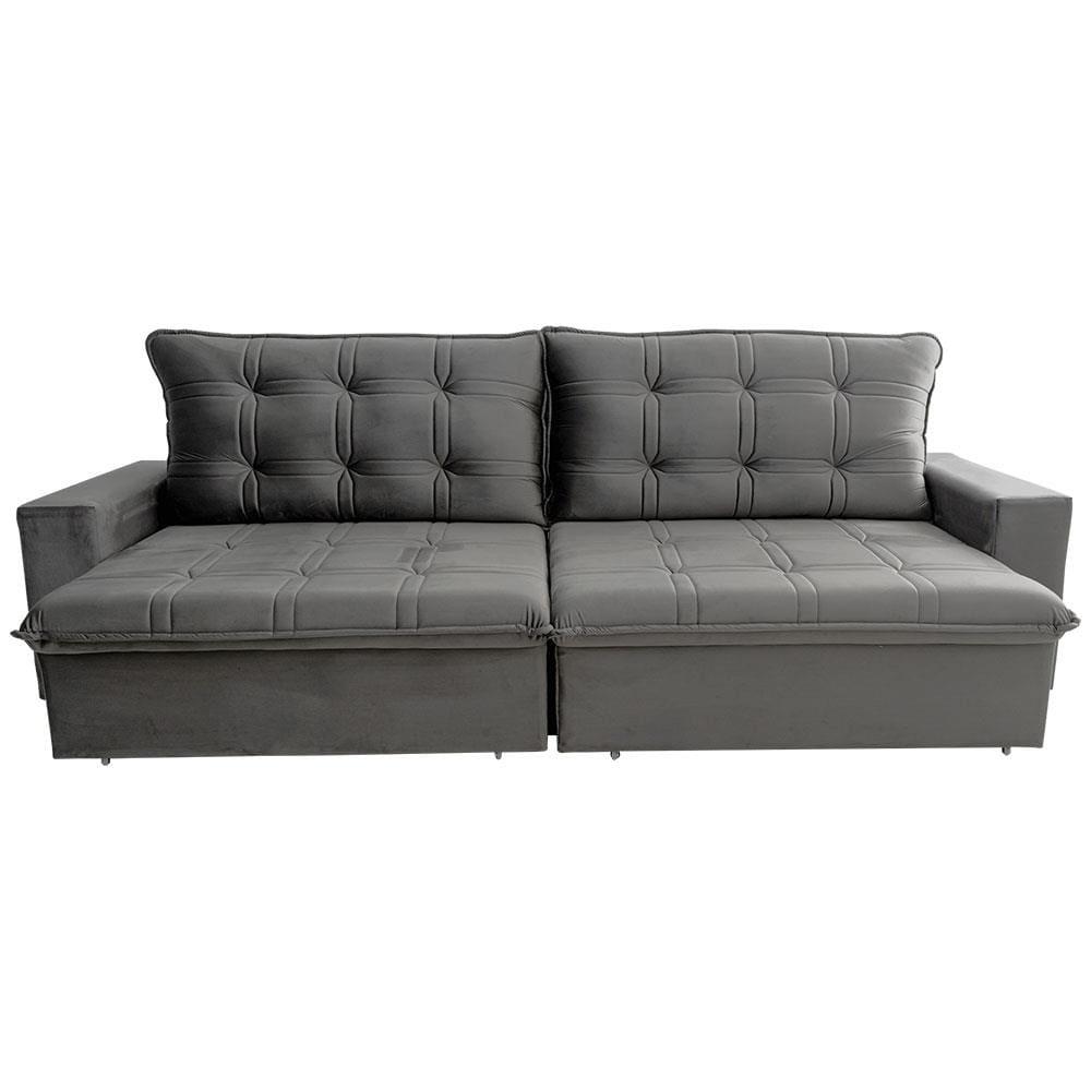 Sofá 3 Lugares Hellen Azure Retrátil/Reclinável, Revestido em Tecido Veludo e 300 cm de Largura - 2