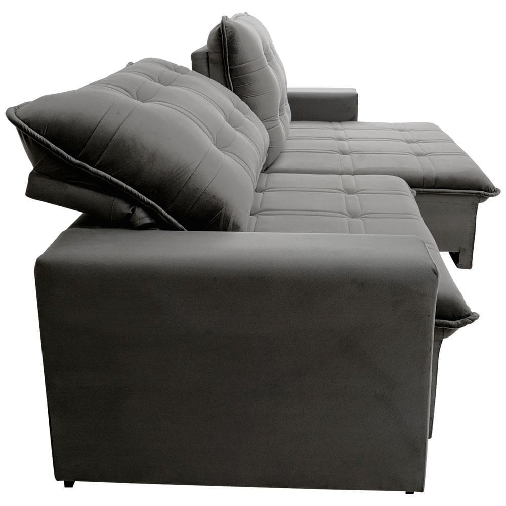 Sofá 3 Lugares Hellen Azure Retrátil/Reclinável, Revestido em Tecido Veludo e 300 cm de Largura - 4