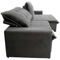 Sofá 3 Lugares Hellen Azure Retrátil/Reclinável, Revestido em Tecido Veludo e 300 cm de Largura