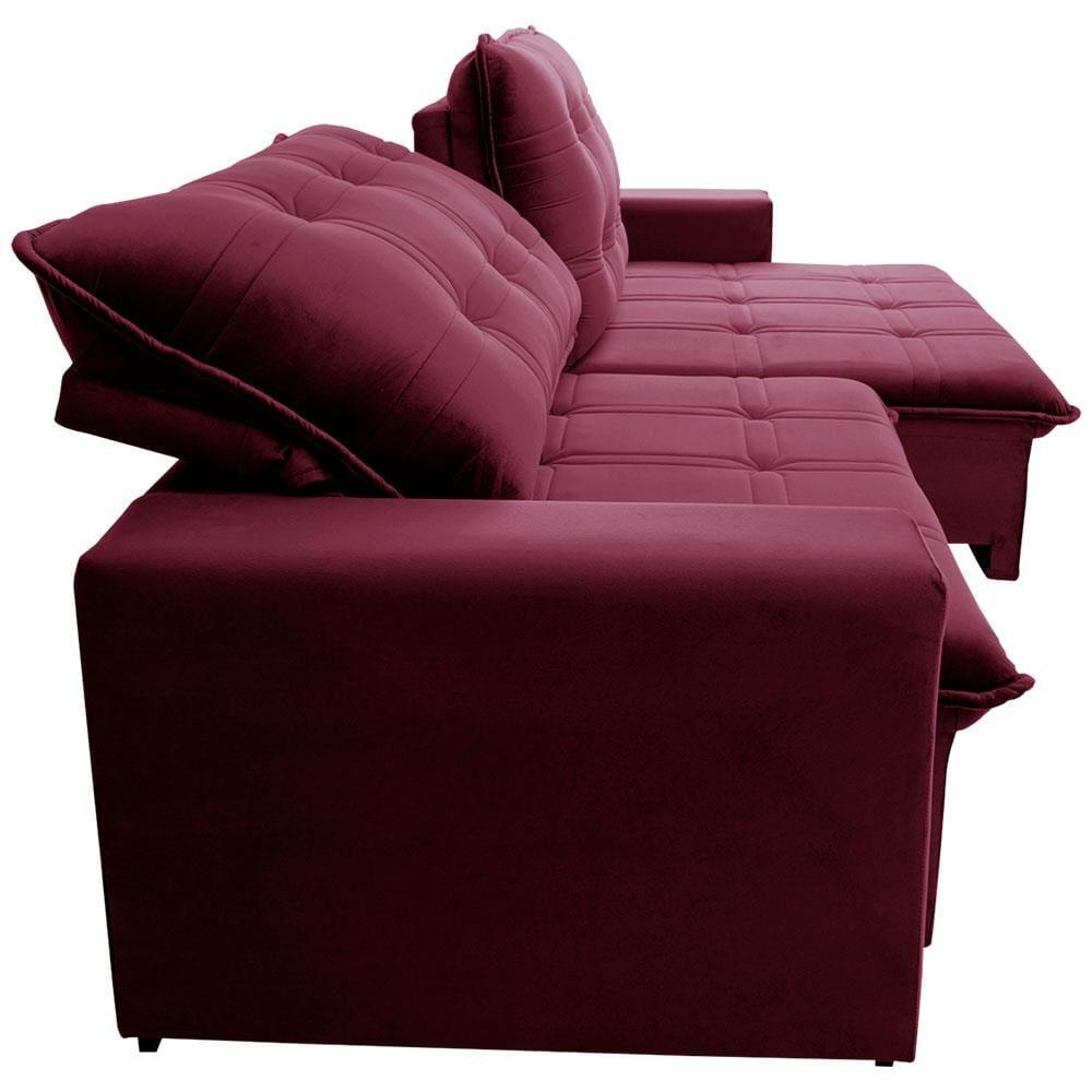 Sofá 3 Lugares Hellen Azure Retrátil/Reclinável, Revestido em Tecido Veludo e 250 cm de Largura - 4