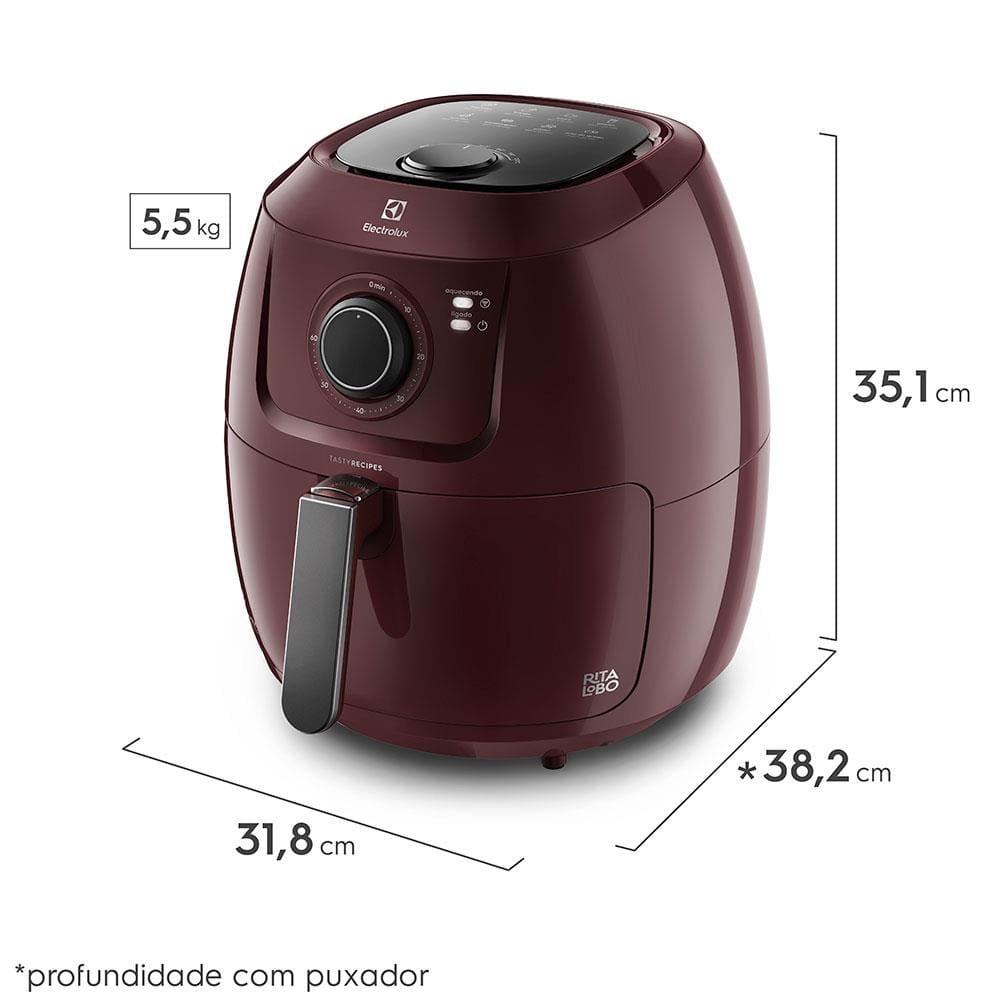 Fritadeira Elétrica Sem Óleo Air Fryer Electrolux Family Efficient Por Rita Lobo EAF51 5L – Vermelha Escura - 6