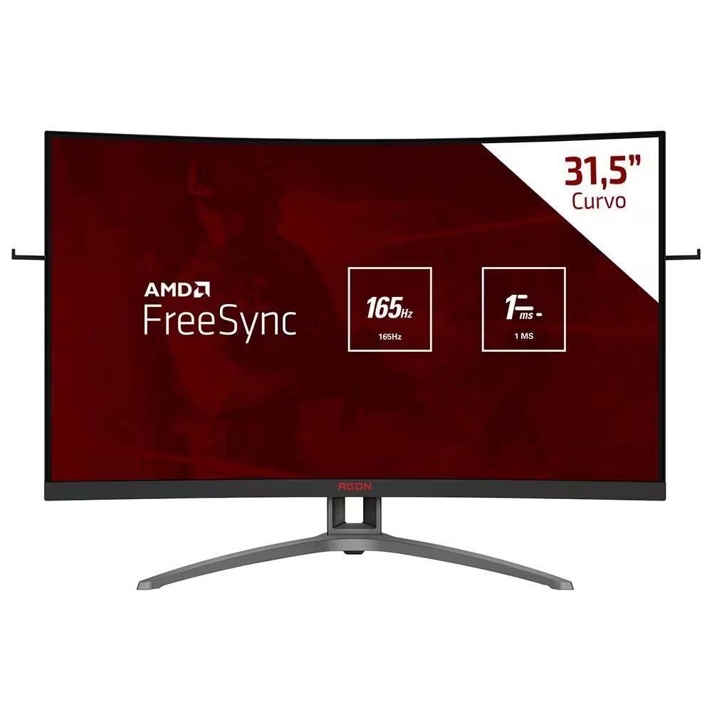 Monitor Gamer Curvo 31,5" AOC Agon AG323FCXE Tela Widescreen, Full HD,165Hz, 1ms e AMD FreeSync Premium - Preto - 14