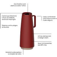Bule Térmico Tramontina Exata em Polipropileno Vinho – 1 L - 5