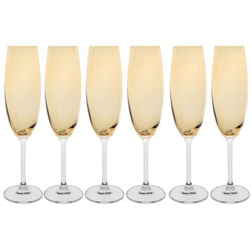 Conjunto de Taças para Champanhe Bohemia Gastro 220ml Âmbar - 6 Peças