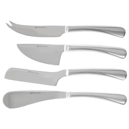 Jogo de Facas para Queijo Fracalanza Lorraine em Aço Inox Cinza - 4 Peças