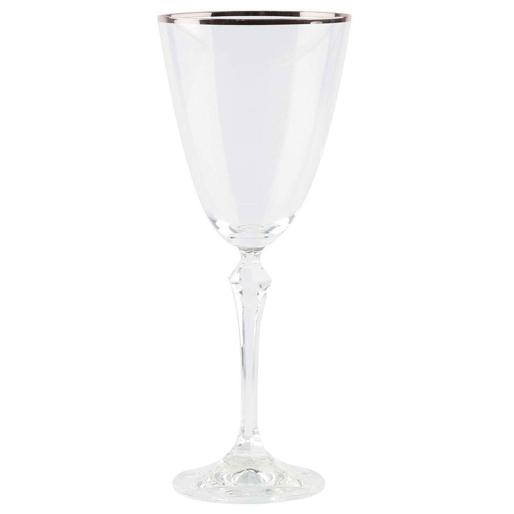 Conjunto de Taças para Água Bohemia Silver Rim 350ml - 6 Peças - 2