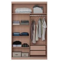 Guarda-Roupa Solteiro Bartira Paris com Espelho, 2 Portas de Correr e 2 Gavetas - 134,4 cm de Largura - 3