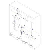 Guarda-Roupa Bartira Paris com Espelho, 3 Portas de Correr e 2 Gavetas