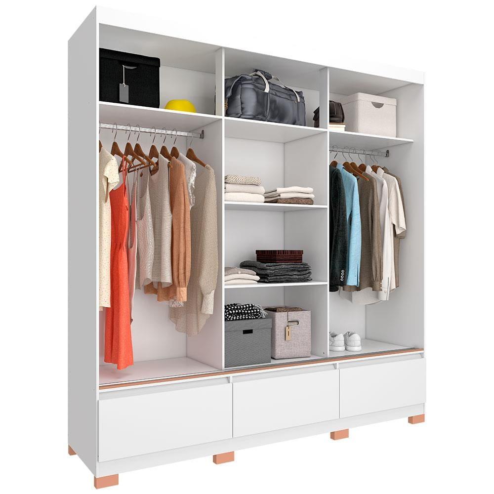 Guarda-Roupa Bartira Monza com 3 Portas de Correr e 3 Gavetas - 199,8cm de largura - 6