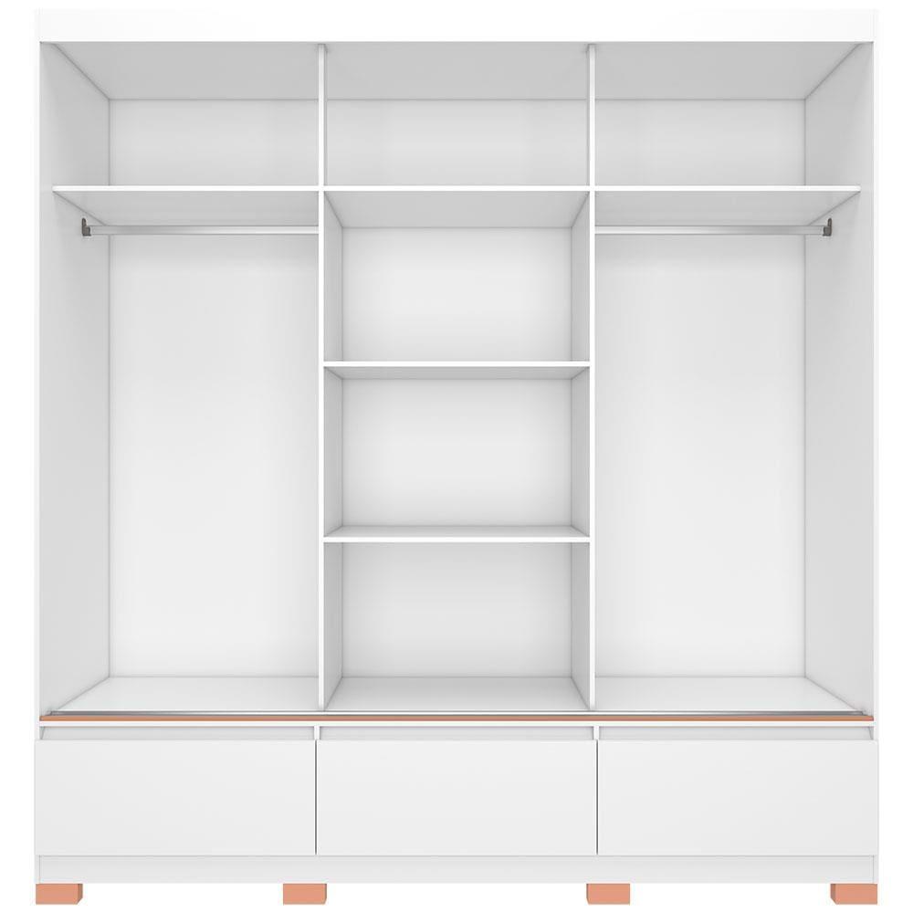 Guarda-Roupa Bartira Monza com 3 Portas de Correr e 3 Gavetas - 199,8cm de largura - 4