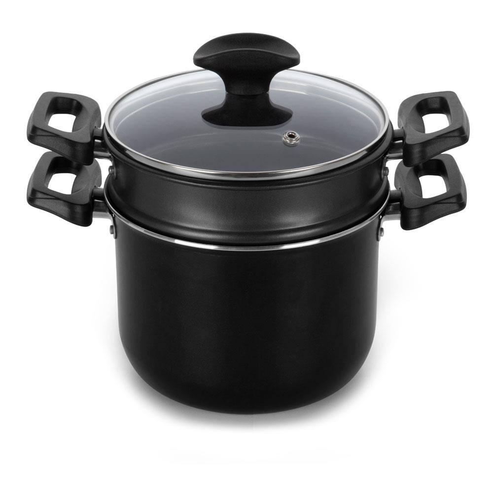 Cuscuzeira Multiflon Induct+ Antiaderente Quartzo Preta - 16 cm - 1