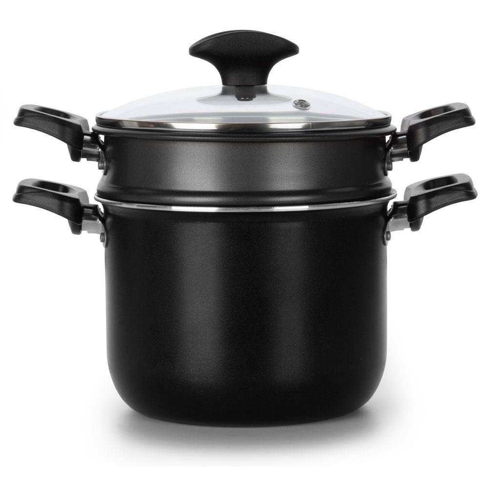 Cuscuzeira Multiflon Induct+ Antiaderente Quartzo Preta - 16 cm - 2