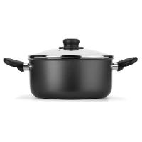 Caçarola Gourmet Multiflon com Tampa de Vidro e Antiaderente de Alumínio - 24cm