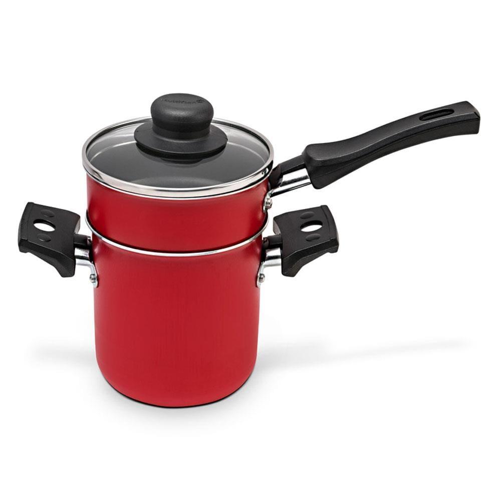 Mini Cuscuzeira Multiflon em Alumínio com Cabo TPA Versátil - Vermelha - 1