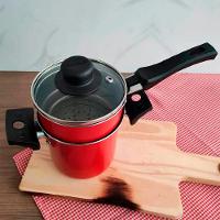 Mini Cuscuzeira Multiflon em Alumínio com Cabo TPA Versátil - Vermelha - 5