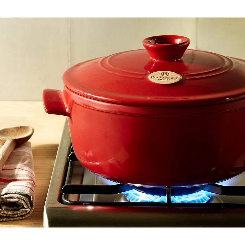 Caçarola com Tampa 4 L Emile Henry em Cerâmica Vermelha - 26 cm - 2
